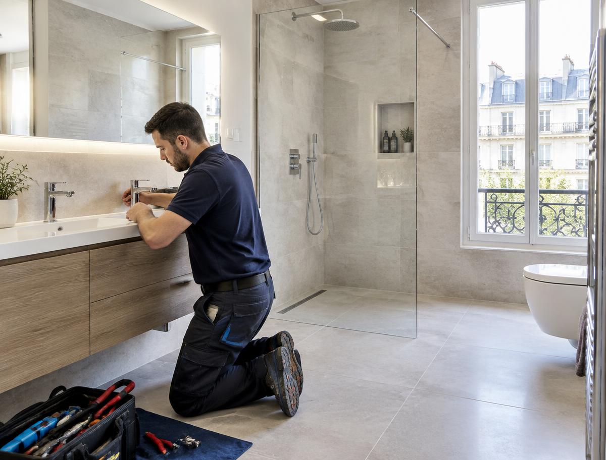 Plomberie & salle de bain : chantier de rénovation en Île-de-France